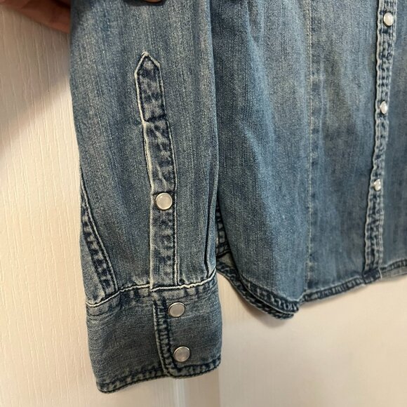 Levi's Snap Denim Long Sleeve Shirt - Small - Picture 5 of 7